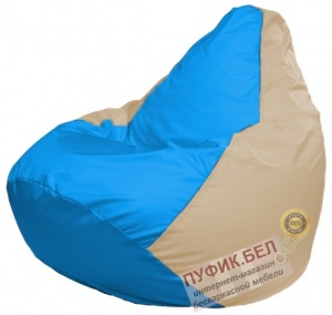 Кресло мешок Груша Макси Г2.1-275 голубой, светло-бежевый