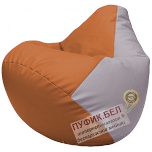 Кресло мешок Груша оранжевый и сиреневый Г2.3-2025