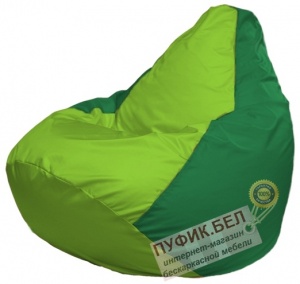 Кресло мешок Груша Макси Г2.1-166 (основа зелёная, вставка салатовая)