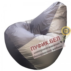 Кресло-мешок Груша Макси (серый+тёмно-серый)