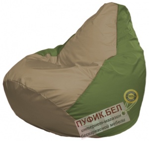 Кресло мешок Груша Макси Г2.1-91 (основа оливковая, вставка тёмно-бежевая)