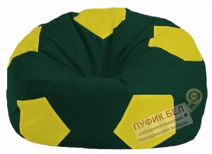 Кресло-мешок Мяч тёмно-зелёный - жёлтый М 1.1-65
