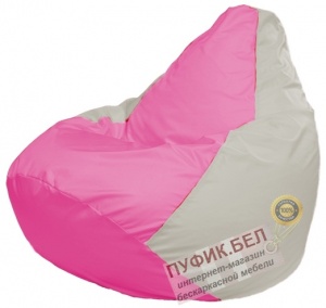 Кресло мешок Груша Макси Г2.1-205 (основа белая, вставка розовая)