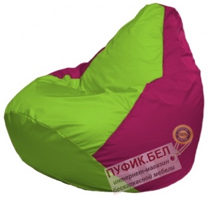 Кресло мешок Груша Макси Г2.1-154 (основа фуксия, вставка салатовая)