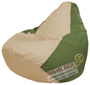 Кресло мешок Груша Макси Г2.1-144 (основа оливковая, вставка бежевая)