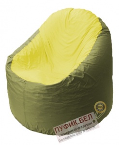 Кресло-мешок Bravo оливковое, сидушка желтая