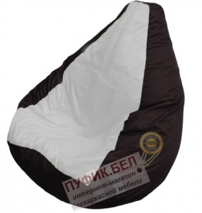 Кресло мешок Груша Макси (основа коричневая, вставка белая)