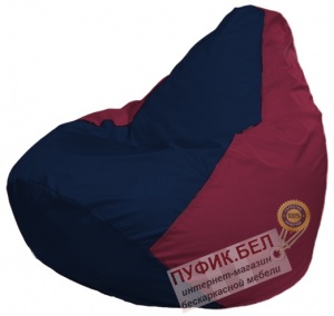 Кресло мешок Груша Макси Г2.1-49 (основа бордовая, вставка тёмно-синяя)