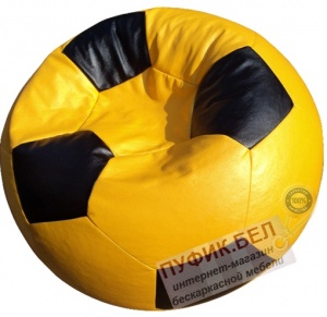 Кресло мешок Мяч (жёлтый, вставка чёрная)