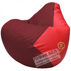 Кресло мешок Груша бордовый и красный Г2.3-2109