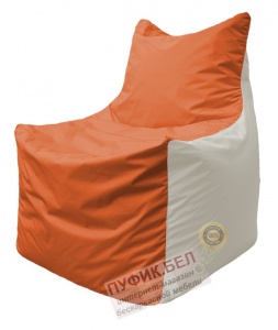 Кресло мешок Фокс Ф 21-189 (оранжево-белый)