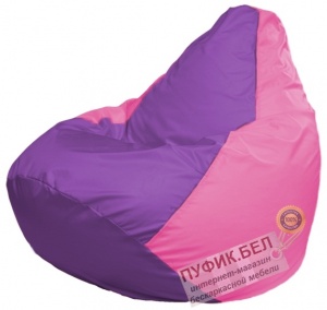 Кресло мешок Груша Макси Г2.1-109 (основа розовая, вставка сиреневая)