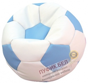 Кресло мешок Мяч (белый, вставка голубая)