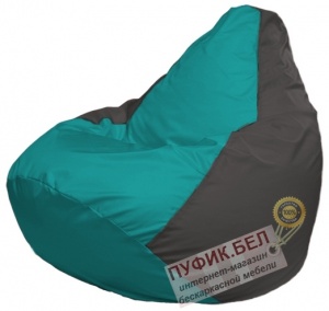 Кресло мешок Груша Макси Г2.1-287 бирюзовый, тёмно-серый