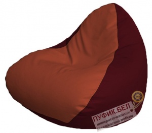 Кресло мешок RELAX Р2.3-73 (основа бордовая, вставка оранжевая)