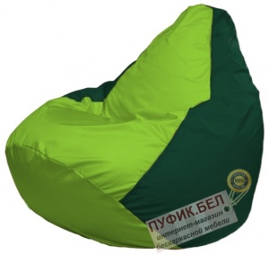 Кресло мешок Груша Макси Г2.1-185 (основа тёмно-зелёная, вставка салатовая)