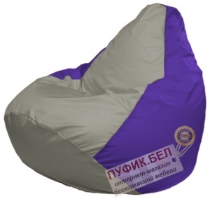 Кресло мешок Груша Макси Г2.1-352 серый, фиолетовый