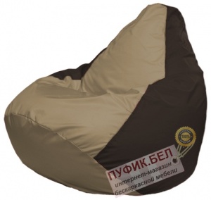 Кресло мешок Груша Макси Г2.1-93 (основа коричневая, вставка тёмно-бежевая)