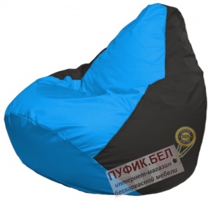 Кресло мешок Груша Макси Г2.1-267 голубой, чёрный